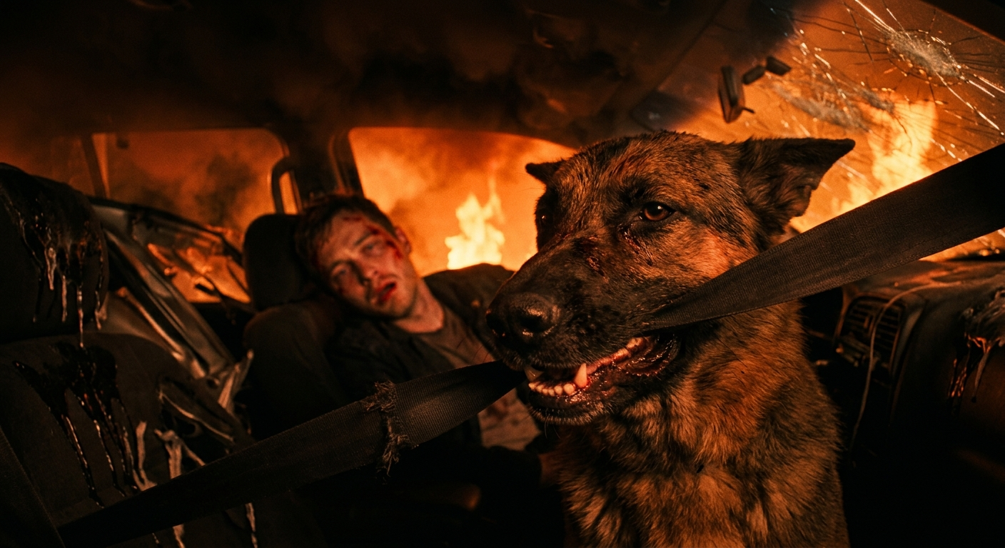 One Broken Seatbelt, One Explosion, One Dog Who Wouldn’t Run
